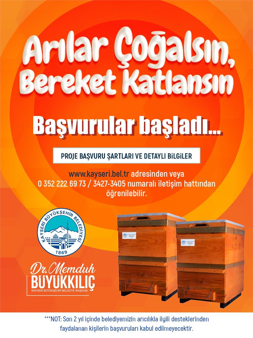 'Arılar Çoğalsın, Bereket Katlansın' projesine başvurular başladı