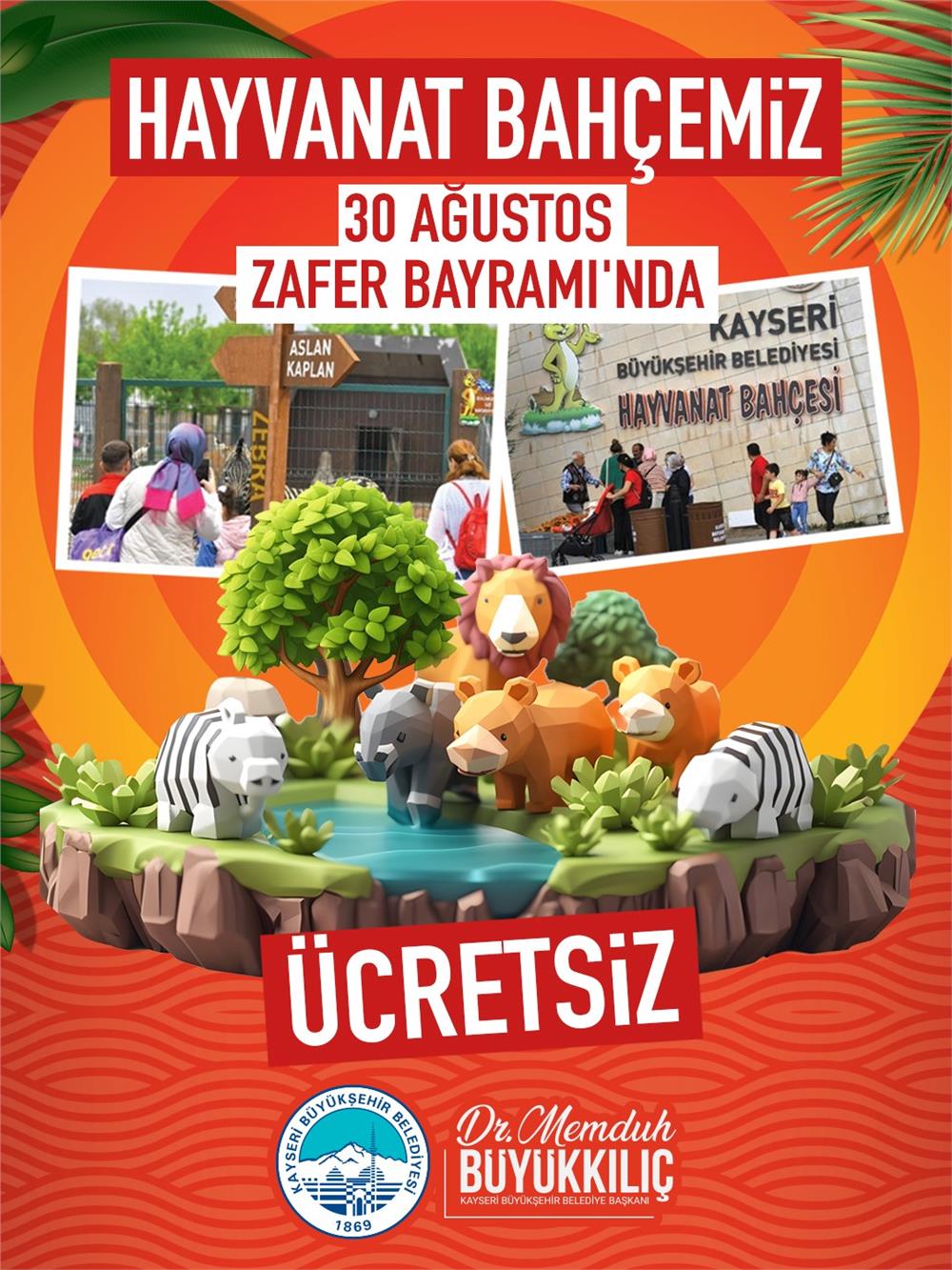 Büyükşehir'in hayvanat bahçesi Zafer Bayramı'nda kapılarını ücretsiz olarak açıyor
