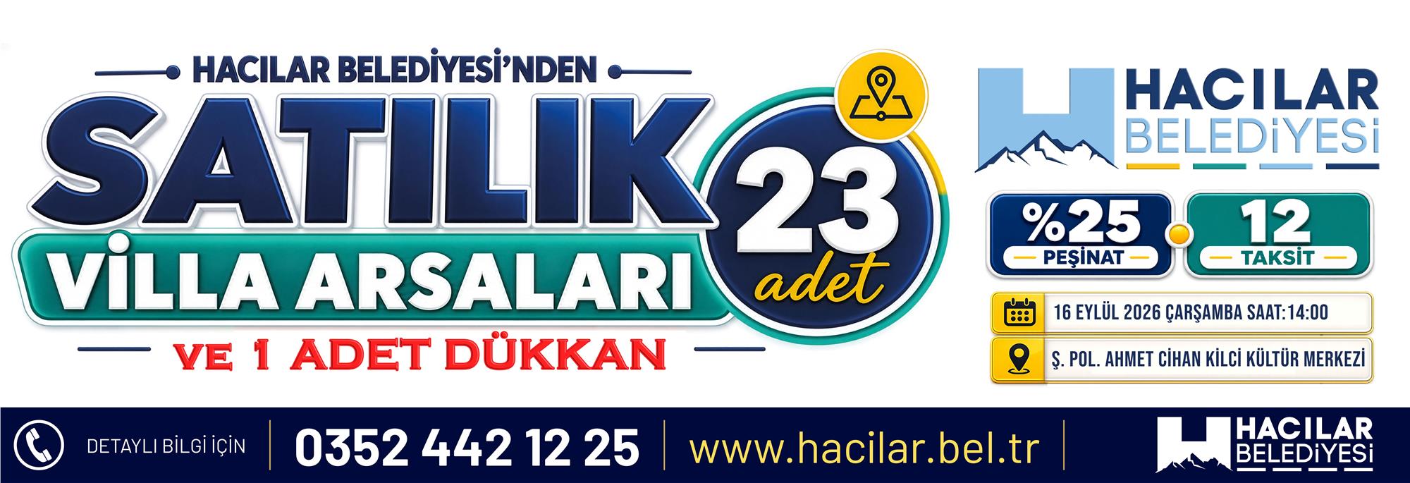 HACILAR BELEDİYESİ VİLLA ARSA SATIŞ İHALE