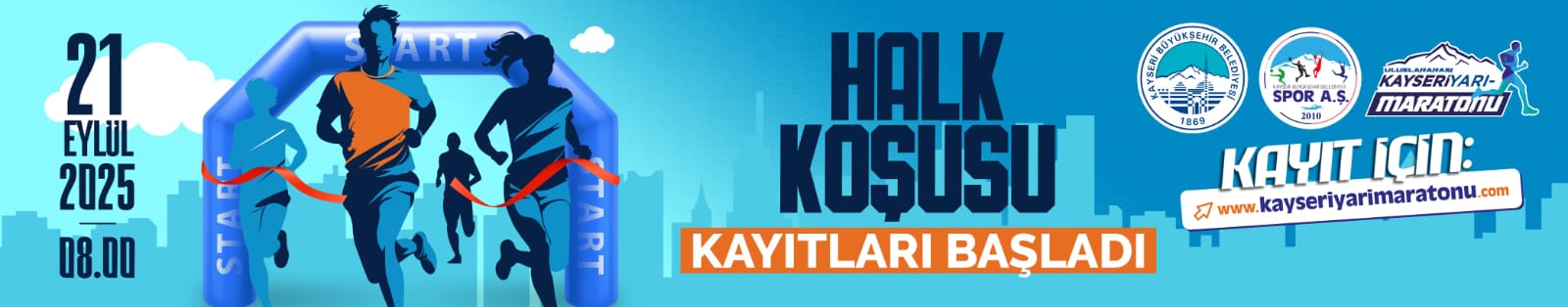 Kayseri Yarı Maratonu Halk Koşusu Kayıtları Başladı