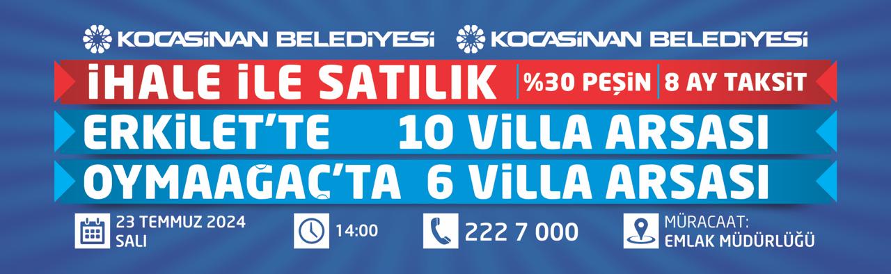 Kocasinan Belediyesi İhale İlanı 23 Temmuz