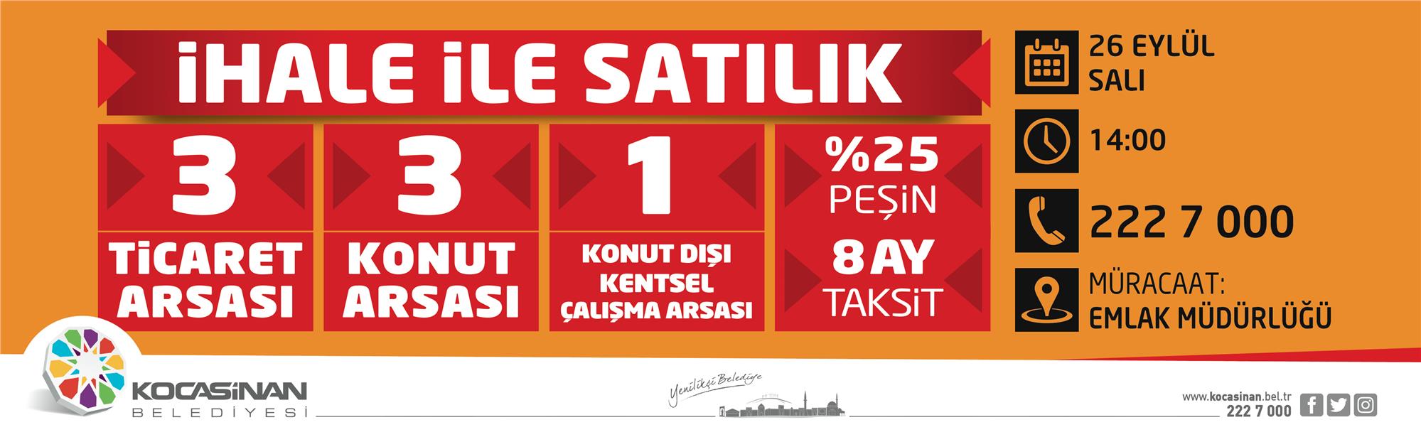 Kocasinan Belediyesi ihale ilanı