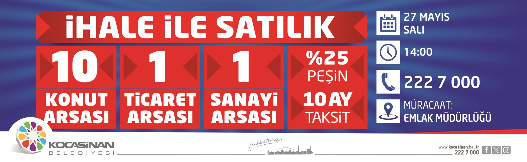 Kocasinan İhale 27 Mayıs