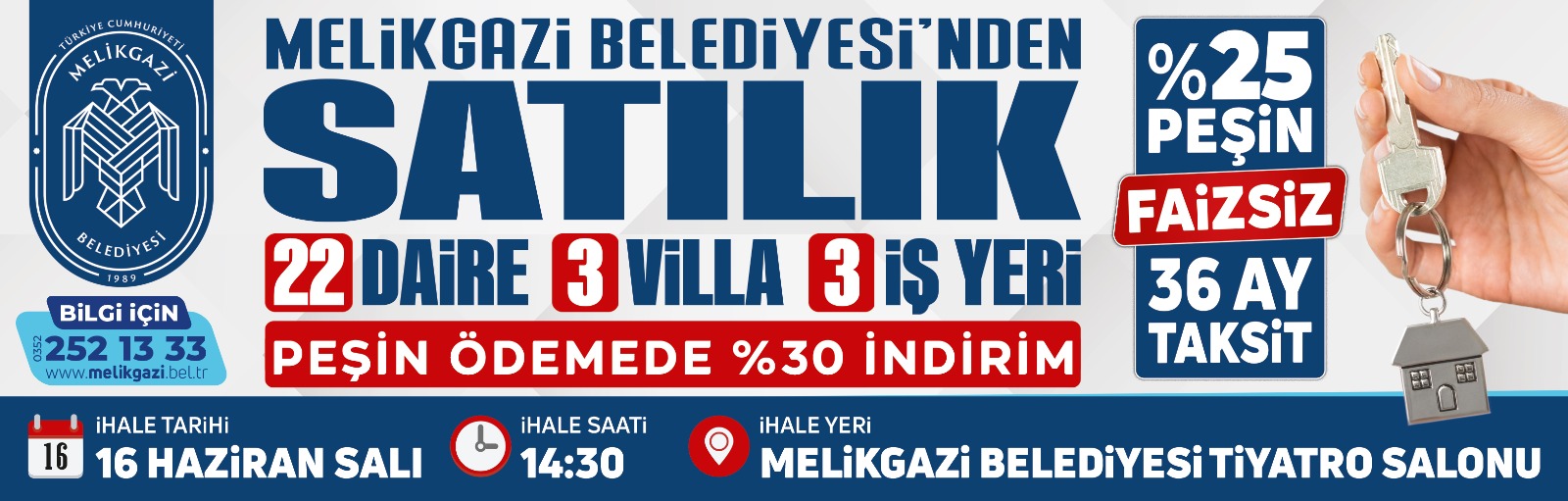 Melikgazi Belediyesi ihale duyurusu
