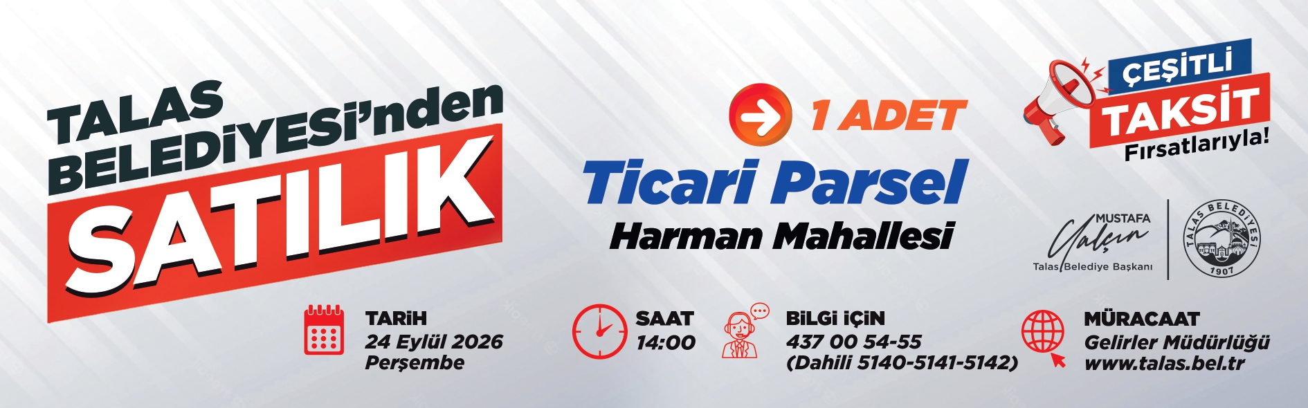 TALAS BELEDİYESİ TİCARİ PARSEL İLANI