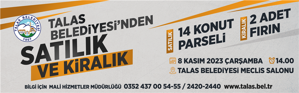 Talas Belediyesi’nden ihale